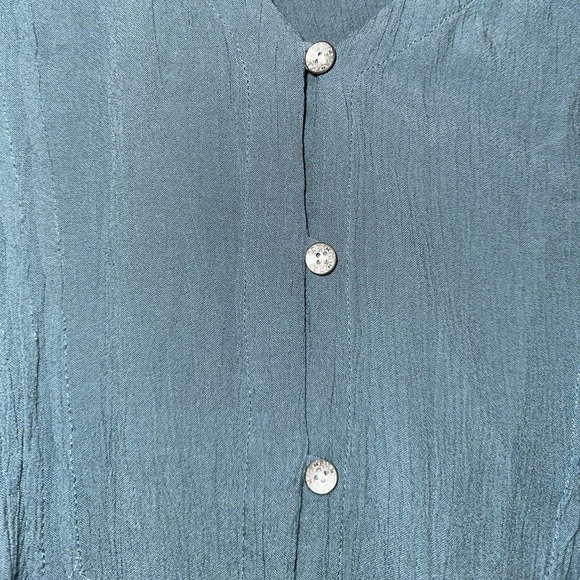 J. Jill blue button front long sleeve top bohemian boho cottagecore spring L - Picture 2 of 9